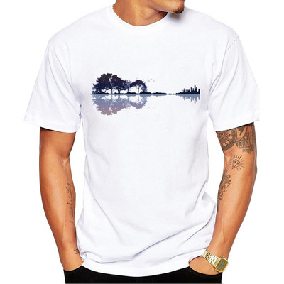 TEEHUB Nature κιθάρα ανδρικό μπλουζάκι Μόδα δημιουργική κιθάρα εμπριμέ μπλουζάκια με λαιμόκοψη κοντό μανίκι δροσερά μπλουζάκια αστεία μπλουζάκια