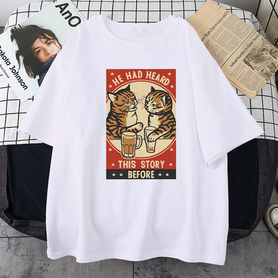 Cute Cat Dzert Alus Druka Vīriešu Tkrekli Radošums Kvalitatīvs T-krekls Liela izmēra S-Xxxl Tkrekls Iela ērts vīriešu īsās piedurknes