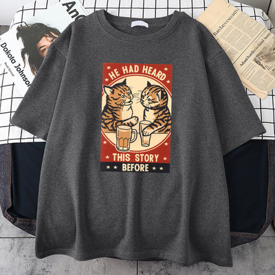 Cute Cat Dzert Alus Druka Vīriešu Tkrekli Radošums Kvalitatīvs T-krekls Liela izmēra S-Xxxl Tkrekls Iela ērts vīriešu īsās piedurknes