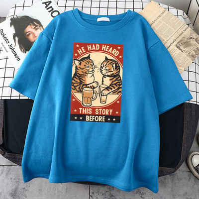 Cute Cat Dzert Alus Druka Vīriešu Tkrekli Radošums Kvalitatīvs T-krekls Liela izmēra S-Xxxl Tkrekls Iela ērts vīriešu īsās piedurknes