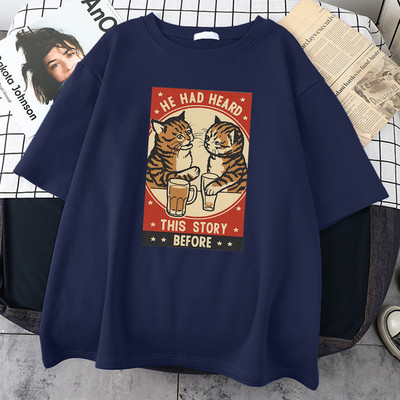 Cute Cat Dzert Alus Druka Vīriešu Tkrekli Radošums Kvalitatīvs T-krekls Liela izmēra S-Xxxl Tkrekls Iela ērts vīriešu īsās piedurknes