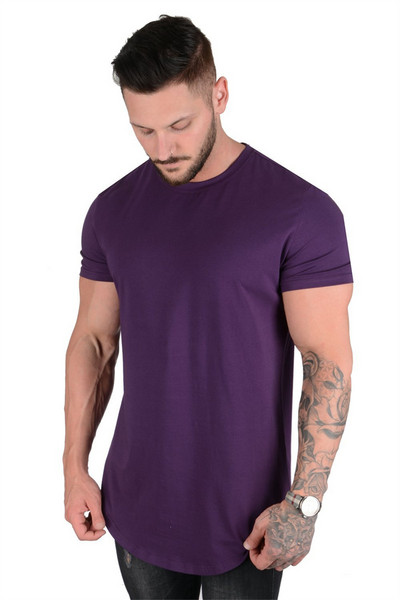 Férfi ing Márka edzőtermi ruházat fitness póló férfi divat Karcsú nyári rövid ujjú póló pamut testépítő izompóló