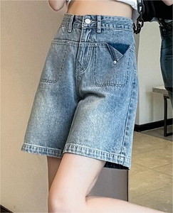 S-5XL τζιν Γυναικεία σορτς High Street Casual Άνοιξη Καλοκαίρι Κομψό Vintage Λευκασμένα Δημοφιλή νέα βασική ιαπωνική κυρία τσέπης
