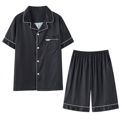 Pijamas Hombre Big Yards 4XL pidžamas vīriešiem īsām piedurknēm bikses pidžamas vīriešu zīda satīna ķīniešu pidžamas vīriešu ikdienas mājas uzvalks