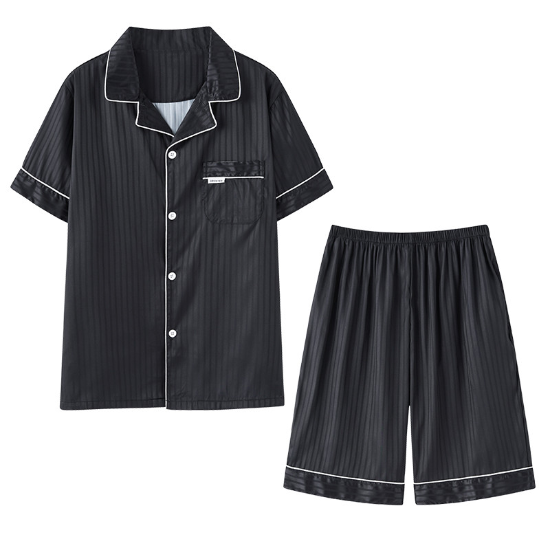 Pijamas Hombre Big Yards 4XL pidžamas vīriešiem īsām piedurknēm bikses pidžamas vīriešu zīda satīna ķīniešu pidžamas vīriešu ikdienas mājas uzvalks