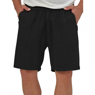 2024 Nove muške pamučne lanene kratke hlače Muške ljetne prozračne jednobojne lanene hlače Fitness Streetwear S-3XL