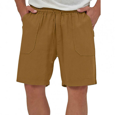 2024 Nove muške pamučne lanene kratke hlače Muške ljetne prozračne jednobojne lanene hlače Fitness Streetwear S-3XL