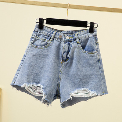 Izplēsti džinsu šorti sievietēm Ulzzang S-4XL Sexy Lady Vasaras platas kājas Baggy Vispārpiemērots Streetwear Vintage Youth Chic Simple