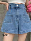 S-5XL Džinsu šorti Sieviešu šaura kabata ar augstu vidukli Vienkāršas bikses Vienkāršas Brīvā laika Solītas Vasaras Moderns Ielu apģērbs Korejiešu Stils Šiks