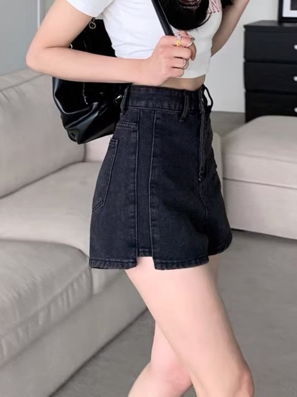 S-5XL džinsu šorti sievietēm vasarā, retro, plāni, moderni ielu apģērbi koledžas studentiem, japāņu stila kabatas virs ceļgaliem