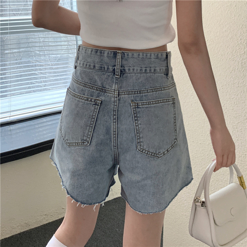 Sieviešu džinsa šorti S-5XL Neregulāri estētiski vasaras maisi ielu apģērbi Tīri korejiešu stila plāni, seksīgi, platām kājiņām, ikdienišķs vintage ikdienas apģērbs