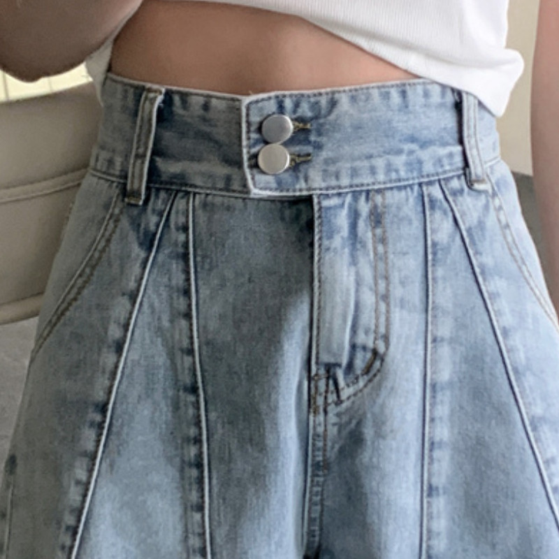 Sieviešu džinsa šorti S-5XL Neregulāri estētiski vasaras maisi ielu apģērbi Tīri korejiešu stila plāni, seksīgi, platām kājiņām, ikdienišķs vintage ikdienas apģērbs