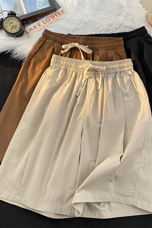 Κοντό 2024 Καλοκαίρι Κορεάτικο σχέδιο Ανδρικό σορτς από βαμβακερό πάγο, μονόχρωμο ανδρικό σορτς παραλίας Αθλητικά ρούχα A114