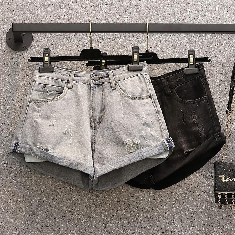 Sieviešu džinsa šorti S 5 XL, gofrēti, ikdienišķi, mazgāti korejiešu stilā, vispiemērotākie vasaras Y2k stila meiteņu ielu apģērbi ar augstu vidukli