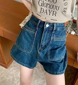 S-5XL Džinsu šorti Sievietēm Vasaras Kabatas Vintage Vispārpiemērots Skolniecei Ērta Mode Atpūta Vienkāršs Augsts viduklis Solid Basic
