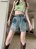 S-5XL traper kratke hlače Ženske džepove visokog struka s gradijentnom bojom Moda u svim kombinacijama Elegantna jednostavna Školarka Slobodno vrijeme Korejski stil Chic