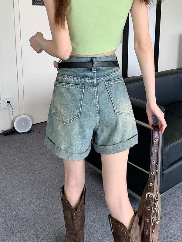 S-5XL traper kratke hlače Ženske džepove visokog struka s gradijentnom bojom Moda u svim kombinacijama Elegantna jednostavna Školarka Slobodno vrijeme Korejski stil Chic