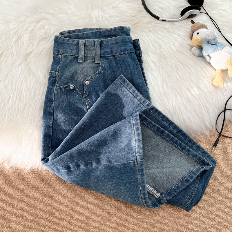 Mosott rövidnadrág Férfi S-3XL Farmer nadrág Amerikai utcai ruházat divat nyári Y2k ruhák jóképű vintage tinik dinamikus egyenes