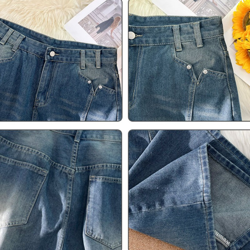 Mosott rövidnadrág Férfi S-3XL Farmer nadrág Amerikai utcai ruházat divat nyári Y2k ruhák jóképű vintage tinik dinamikus egyenes