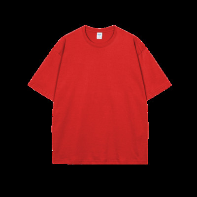 Kvalitatīvs 7,4 unces 220 gsm T-krekls ar nolaižamiem pleciem vīriešiem Liela izmēra īsām piedurknēm vasaras kokvilnas topi vienkrāsains ikdienas vīriešu T-krekli