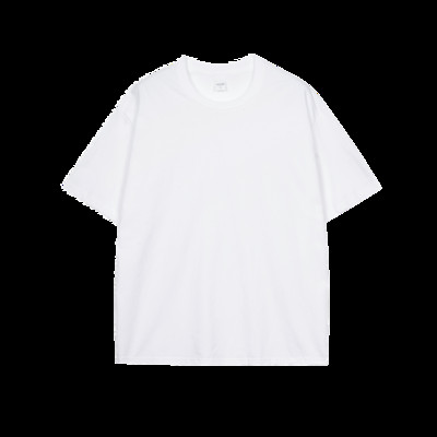 Kvalitatīvs 7,4 unces 220 gsm T-krekls ar nolaižamiem pleciem vīriešiem Liela izmēra īsām piedurknēm vasaras kokvilnas topi vienkrāsains ikdienas vīriešu T-krekli