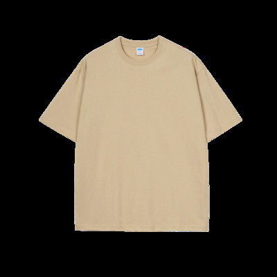 Kvalitatīvs 7,4 unces 220 gsm T-krekls ar nolaižamiem pleciem vīriešiem Liela izmēra īsām piedurknēm vasaras kokvilnas topi vienkrāsains ikdienas vīriešu T-krekli