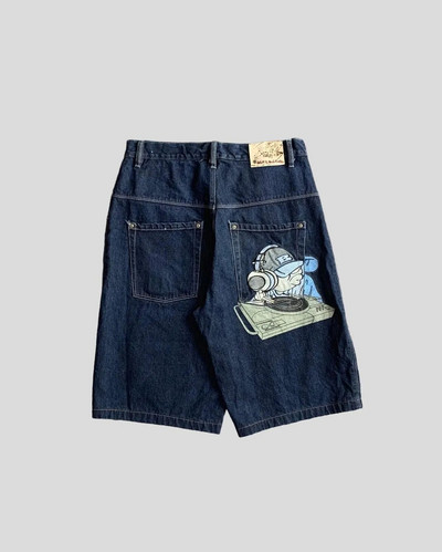 Suvised retro tänavataskutikandid Sinised teksapüksid Y2k meeste ja naiste kõrge vöökohaga korvpallipüksid moodsad jõusaalipüksid