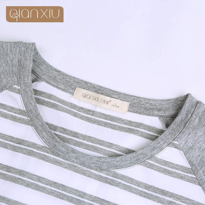 Svītrainas vīriešu pidžamas Vīriešu svītrains trikotāžas kokvilnas mājas uzvalks vasaras mājai Vienkārša stila vīriešu pidžamas svītraina vīriešu pidžama