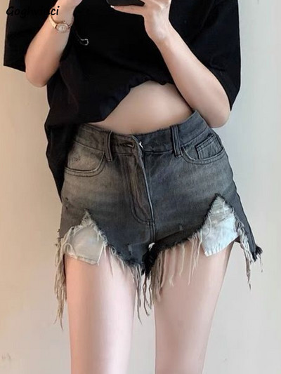 Pantaloni scurți S-5XL Femei Asimetrici Retro Slim Sexy Vară Fete fierbinți Creativitate Streetwear Nou Casual All-match Empire Denim Ulzzang