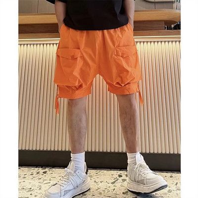 Vīriešu apģērbs Vasaras ikdienas kravas šorti kabatas korejiešu modes Vispārpiemērots grozāms apģērbs Baggy Bikses Īsas Homme Streetwear