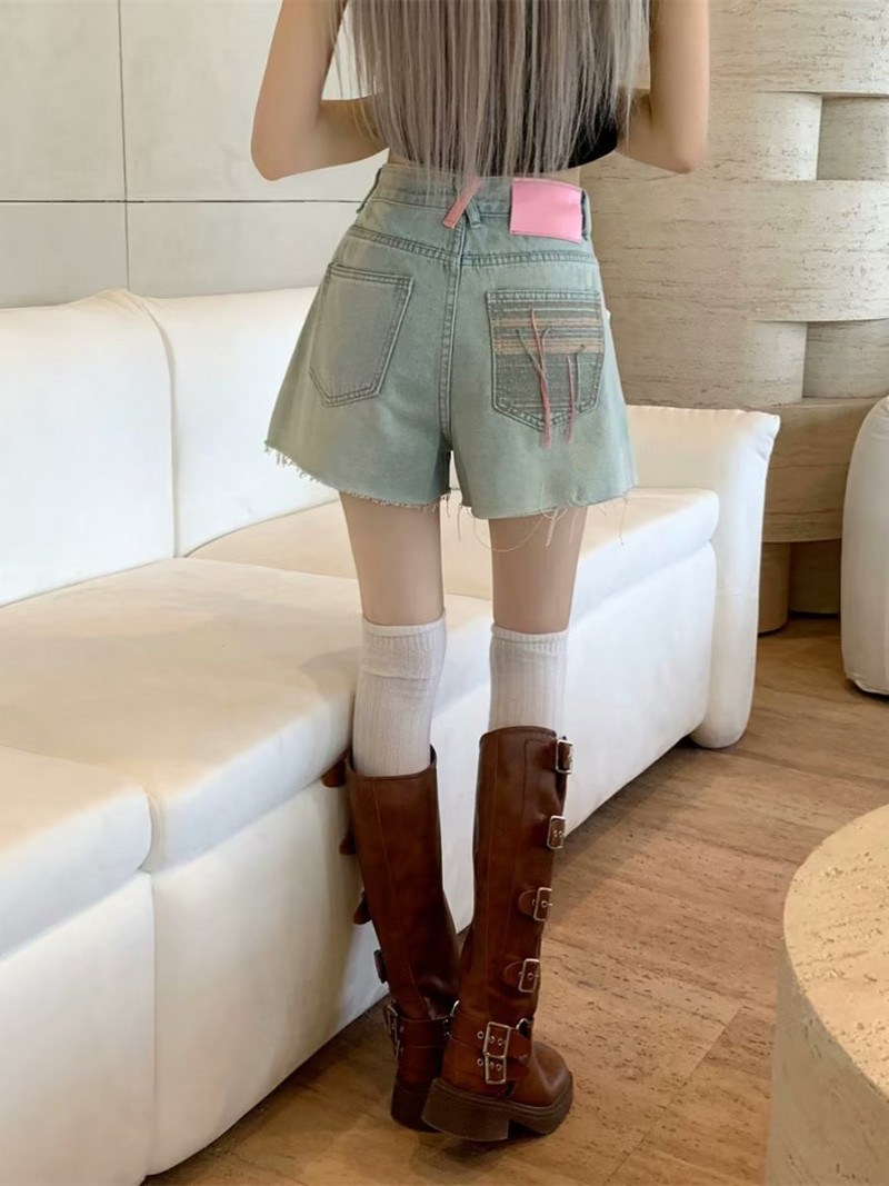 Magas derekú, női rövidnadrág S-5XL Egyszerű, szüret, farmer nyári, minden meccsre alkalmas ruházat, alapfelszereltség, akciós iskoláslányok, koreai újdonságok