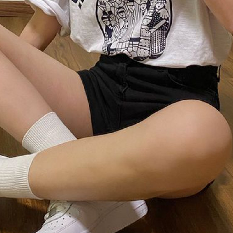 Naised kõhnad lühikesed püksid S-5XL Denim Hotsweet Summer Kõik sobivad kõrge vöökohaga Vintage stiilsed tänavarõivad kolledž Lihtne mood seksikad tüdrukud