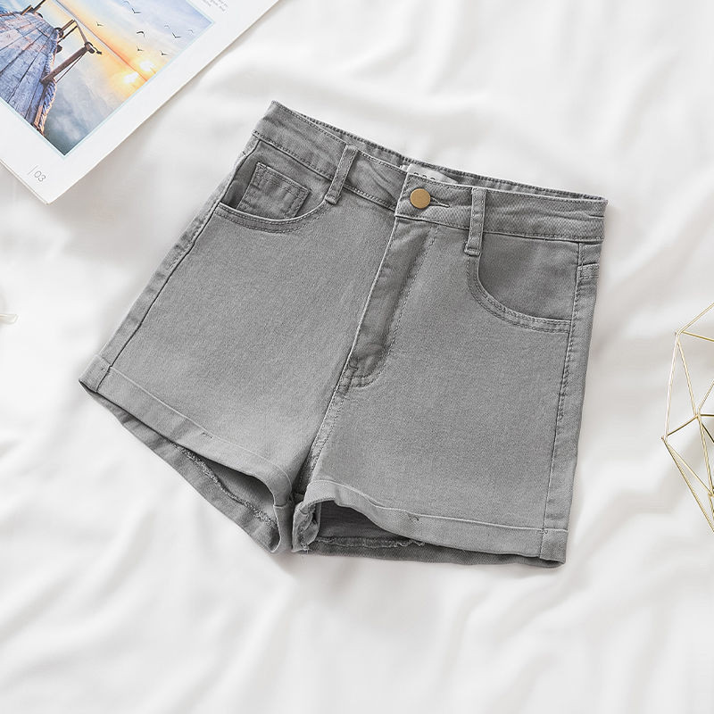 Naised kõhnad lühikesed püksid S-5XL Denim Hotsweet Summer Kõik sobivad kõrge vöökohaga Vintage stiilsed tänavarõivad kolledž Lihtne mood seksikad tüdrukud