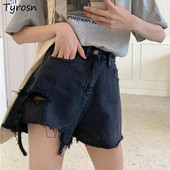 Kratke hlače od trapera Žene S-5XL Moderni, jednobojni dizajn Do Old Leisure Opuštene Višeslojne za svakodnevne studente visokog struka Ljeto Jednostavan korejski stil