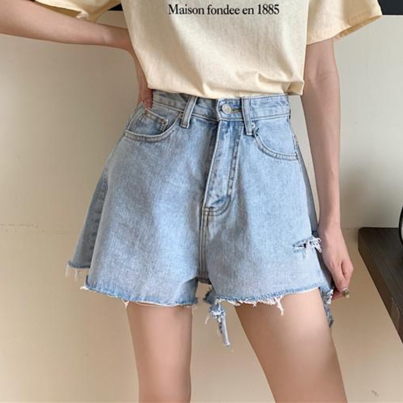 Kratke hlače od trapera Žene S-5XL Moderni, jednobojni dizajn Do Old Leisure Opuštene Višeslojne za svakodnevne studente visokog struka Ljeto Jednostavan korejski stil