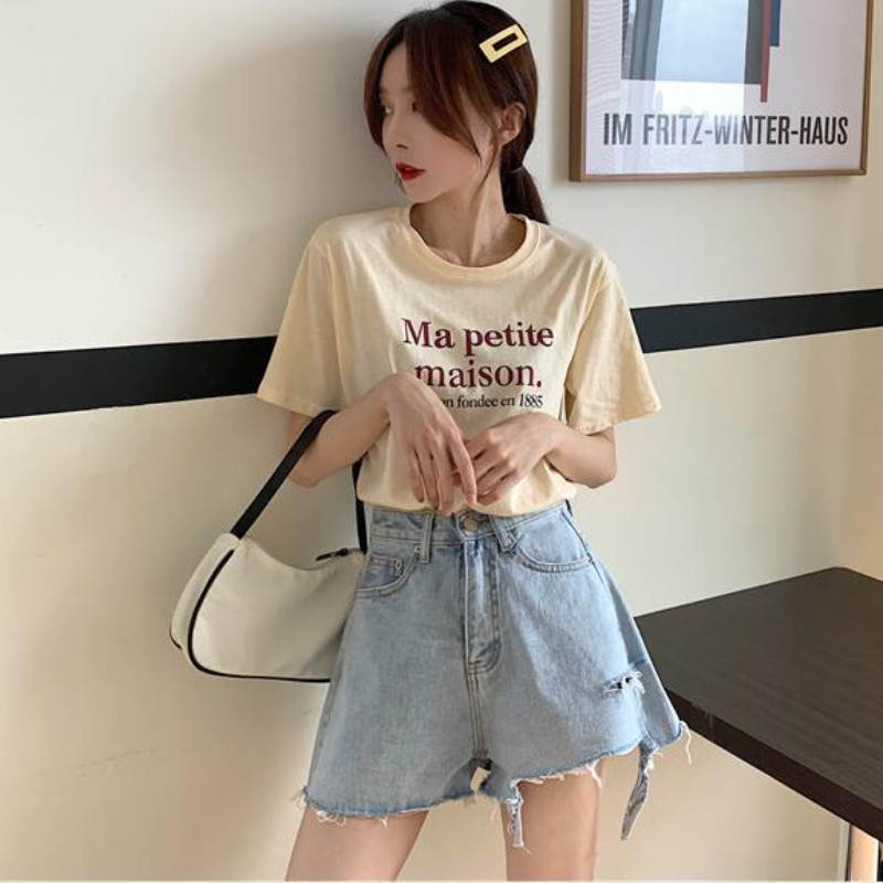 Kratke hlače od trapera Žene S-5XL Moderni, jednobojni dizajn Do Old Leisure Opuštene Višeslojne za svakodnevne studente visokog struka Ljeto Jednostavan korejski stil