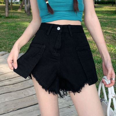 Izplēsti džinsu šorti sievietēm S-5XL ar augstu vidukli, vintage, seksīgi vasaras ikdienas Mujer estētiskās bikses Pamati Vienkārša Ulzzang Mode Jaunums