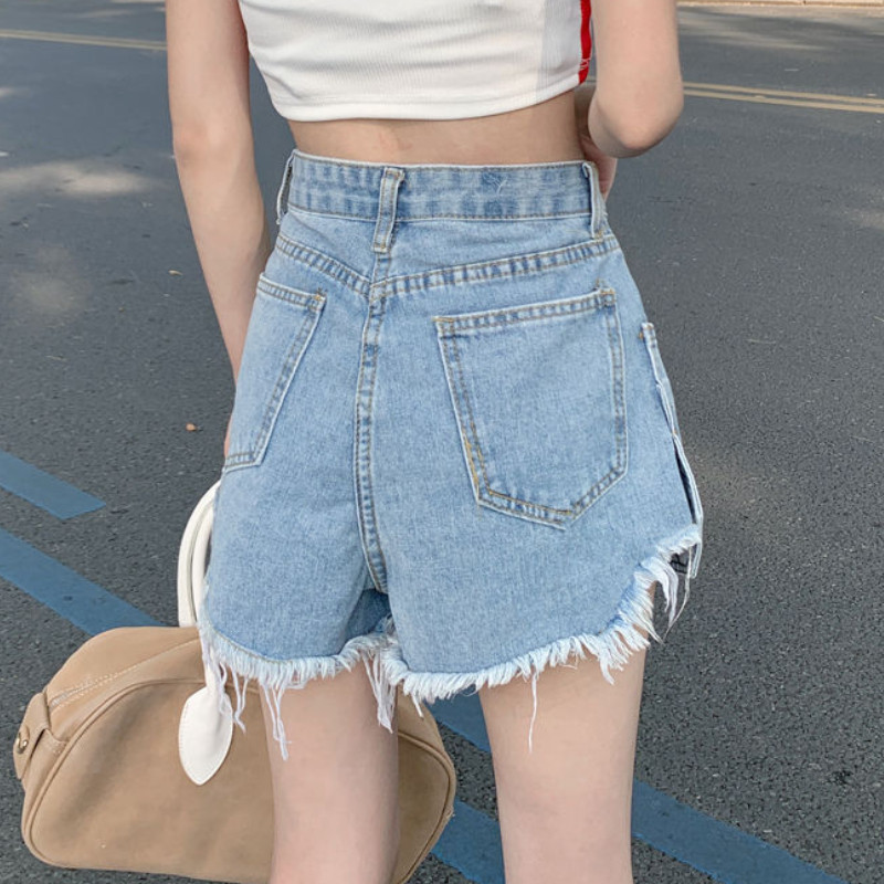 Izplēsti džinsu šorti sievietēm S-5XL ar augstu vidukli, vintage, seksīgi vasaras ikdienas Mujer estētiskās bikses Pamati Vienkārša Ulzzang Mode Jaunums