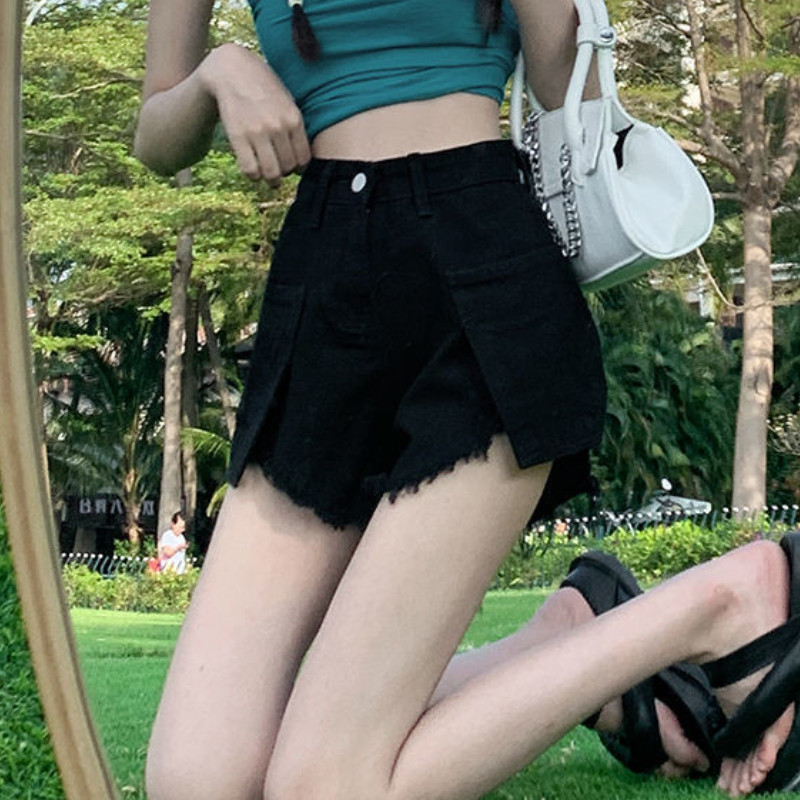 Izplēsti džinsu šorti sievietēm S-5XL ar augstu vidukli, vintage, seksīgi vasaras ikdienas Mujer estētiskās bikses Pamati Vienkārša Ulzzang Mode Jaunums