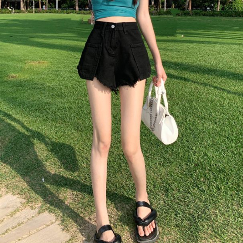 Izplēsti džinsu šorti sievietēm S-5XL ar augstu vidukli, vintage, seksīgi vasaras ikdienas Mujer estētiskās bikses Pamati Vienkārša Ulzzang Mode Jaunums