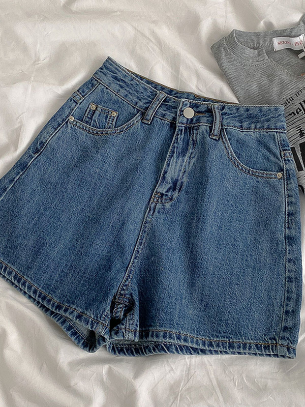 Modne traper kratke hlače visokog struka za žene Ljeto Nove jednostavne traperice širokih nogavica Ležerne Ženske vruće hlačice za sve vrste