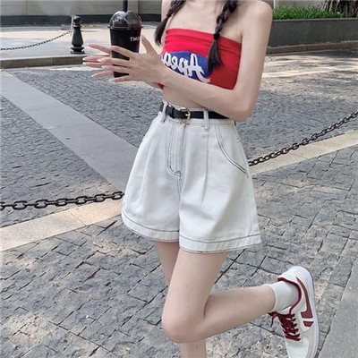 S-5XL Džinsu šorti Sieviešu nomocīti vasaras karsti, saldie ielas apģērbi ar augstu vidukli. Sieviešu elegants, platas kājas, brīvs vintage Ulzzang Designed