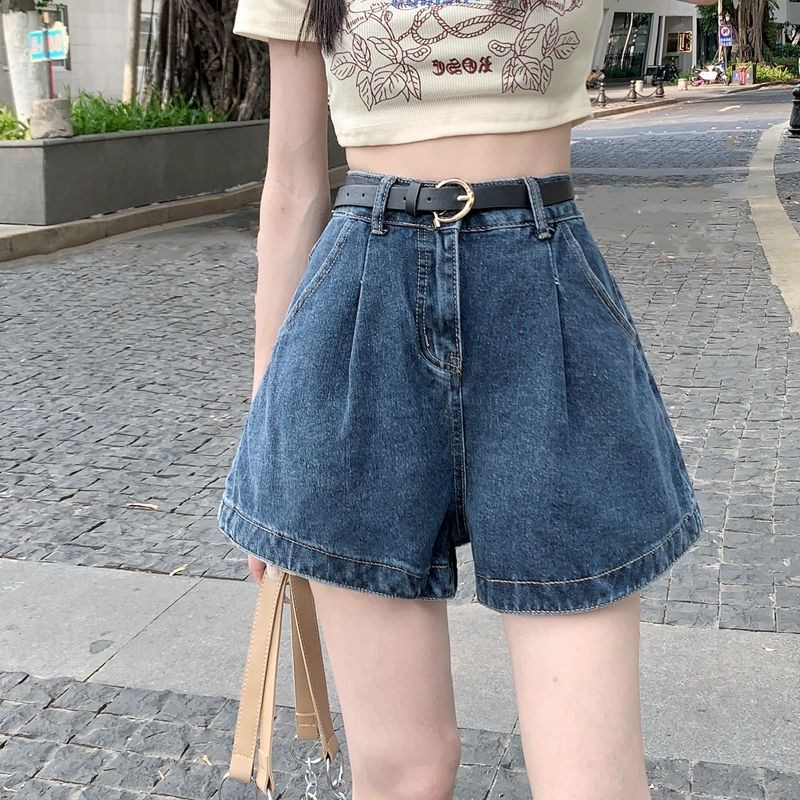 S-5XL Džinsu šorti Sieviešu nomocīti vasaras karsti, saldie ielas apģērbi ar augstu vidukli. Sieviešu elegants, platas kājas, brīvs vintage Ulzzang Designed