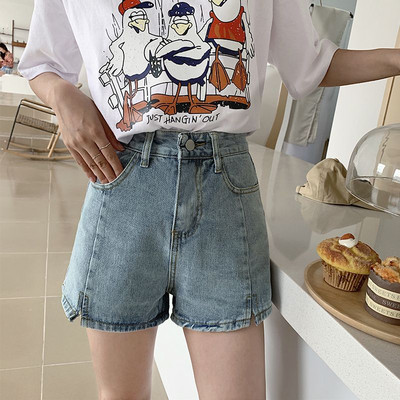 S-3XL Šorti Sieviešu džinsi Ikdienišķs Šķēlums Korejiešu Stils Brīvs College Vienkāršs Šiks Vispārpiemērots Vasaras Mode Ulzzang Ins Vintage Washed