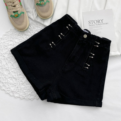 Sieviešu džinsu šorti, 2023. gada vasara, jauni, brīvi elastīgi, ar augstu vidukli, platu kāju A līnijas slaidi īsi džinsi, lielizmēra S-5XL