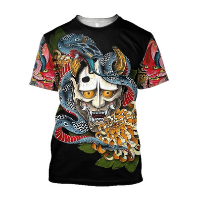 Καλοκαιρινό Vintage Ιαπωνικό μπλουζάκι Samurai Ανδρικά βαμβακερά μπλουζάκια με κοντό μανίκι O-neck Oversized ανδρικά ρούχα πανκ streetwear 6xl
