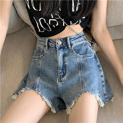 Džinsu šorti sievietēm S-5XL Neregulāra dizaina ikdienišķs, salds ar augstu vidukli