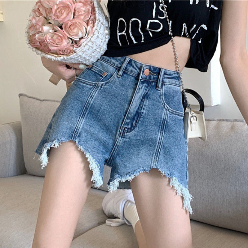 Džinsu šorti sievietēm S-5XL Neregulāra dizaina ikdienišķs, salds ar augstu vidukli