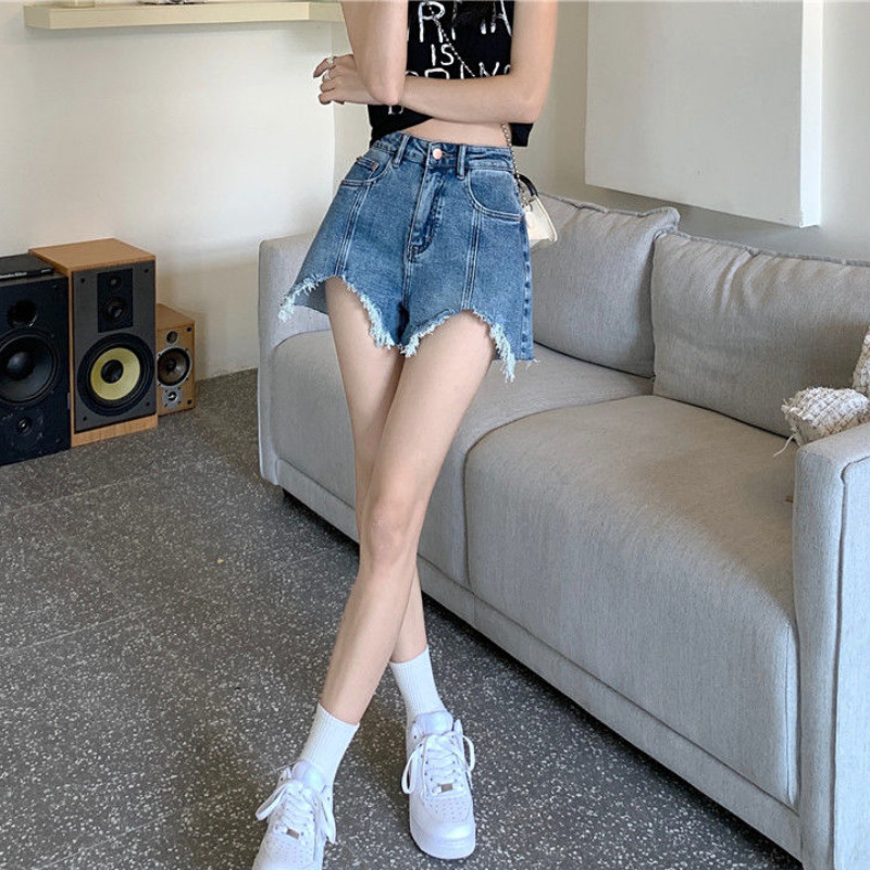 Džinsu šorti sievietēm S-5XL Neregulāra dizaina ikdienišķs, salds ar augstu vidukli