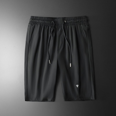 Pantaloni scurți de vară Minglu pentru bărbați, de înaltă calitate, cu broderie de albine, de culoare uni, pantaloni pentru bărbați, la modă, cu talie elastică, pantaloni casual de bărbat 4XL